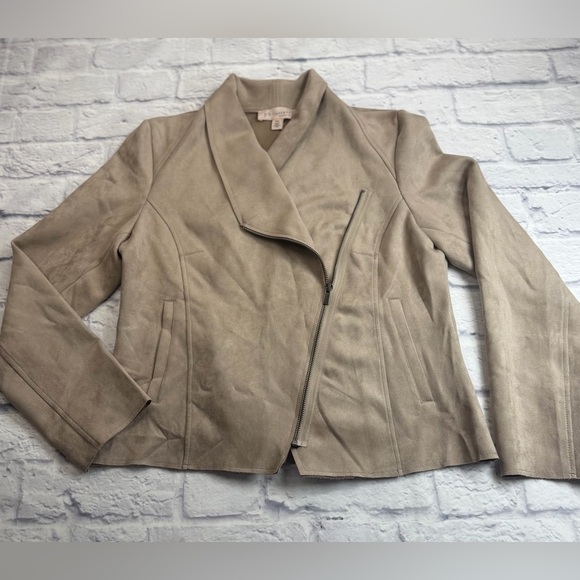 Philosophy Jackets & Blazers - Anthropologie Philosophy Taupe Faux Suede Moto Jacket. Size M. Lightweight.